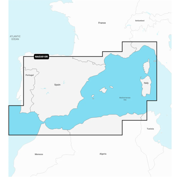 Navionics+ Seekarte: NAEU010R Spanien Mittelmeerküste, Südfrankreich & Korsika