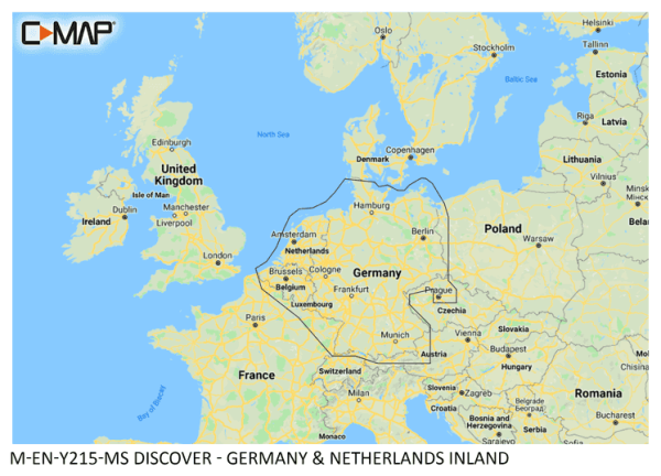 C-Map DISCOVER: M-EN-Y215-MS Germany & Netherland Inland