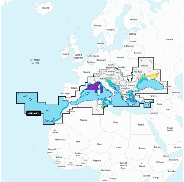 Navionics Platinum+ Seekarte: NPEU643L Mittelmeer & Schwarzes Meer (Large)