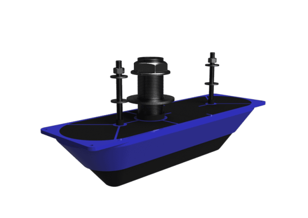 Lowrance StructureScan 3D Single Stainless Steel Thru-Hull Transducer. Cable length 7.6 m (25 ft)