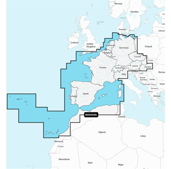 Navionics+ Seekarte: NAEU646L Mitteleuropa & Westeuropa (Large)
