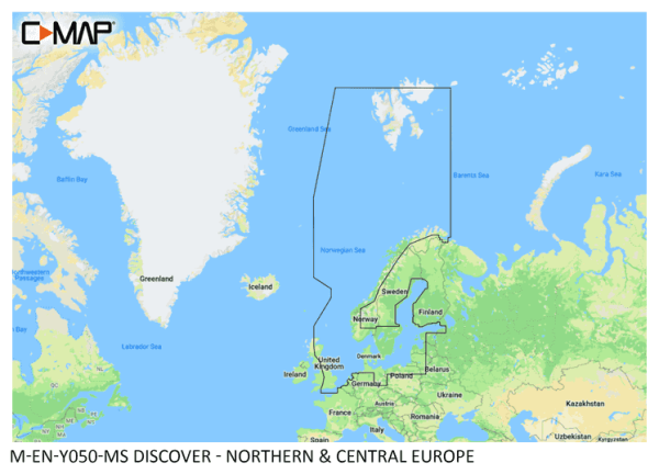 C-Map DISCOVER: M-EN-Y050-MS Northern & Central Europe