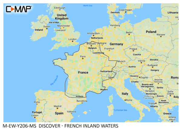 C-Map DISCOVER: M-EW-Y206-MS French Inland Waters