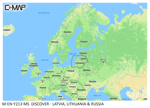C-Map DISCOVER: M-EN-Y213-MS Latvia, Lithuania & Russia