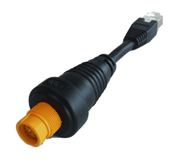 RJ45-Yellow Round Ethernet adapter cable RJ45M / 5PinF