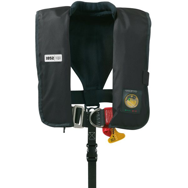 1852 Marine Quality Rettungsweste Grand Ocean 185N Schwarz Harness, Hamar Auslöser