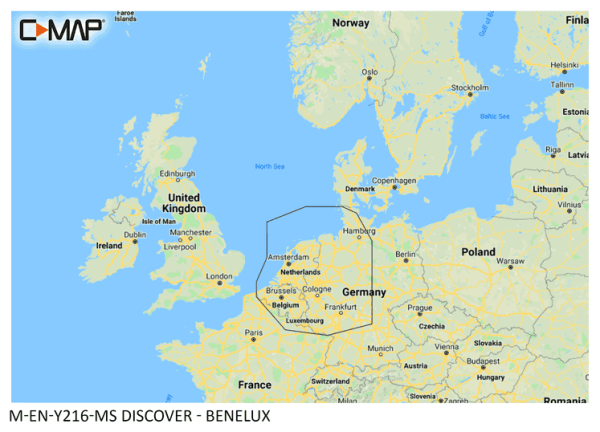 C-Map DISCOVER: M-EN-Y216-MS Benelux Inland & Coastal