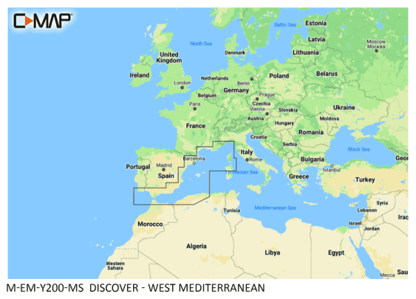 C-Map DISCOVER: M-EM-Y200-MS West Mediterranean
