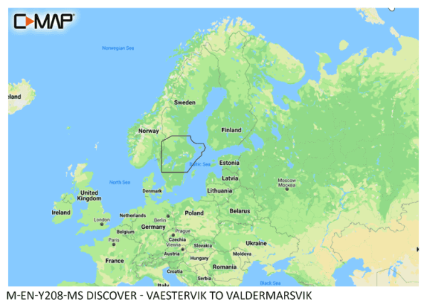 C-Map DISCOVER: M-EN-Y208-MS Västervik to Valdermarsvik