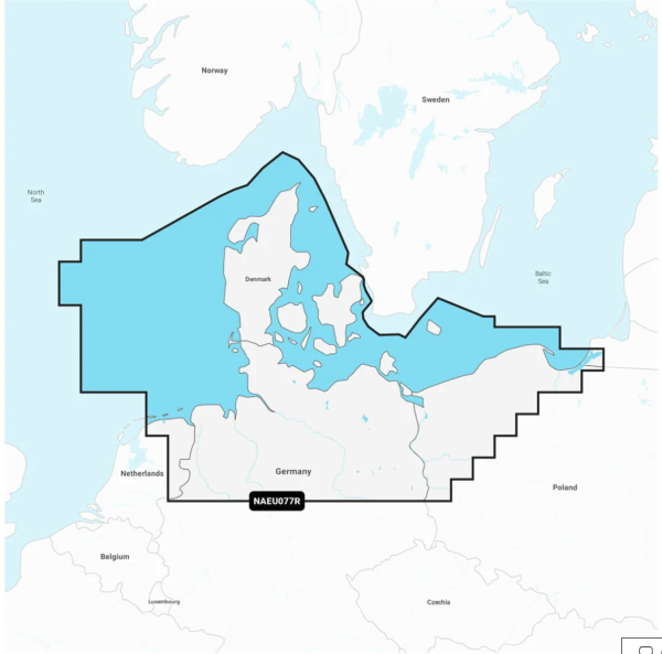 Navionics+ Seekarte: NAEU077R Dänemark, Deutschland Nord & Polen Küste
