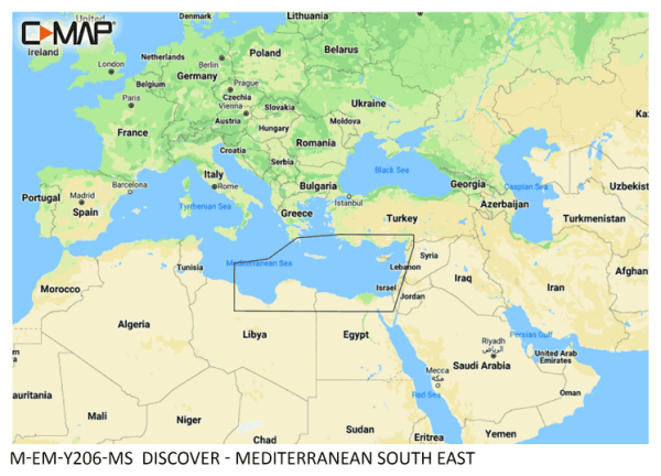 C-Map DISCOVER: M-EM-Y206-MS Mediterranean South East