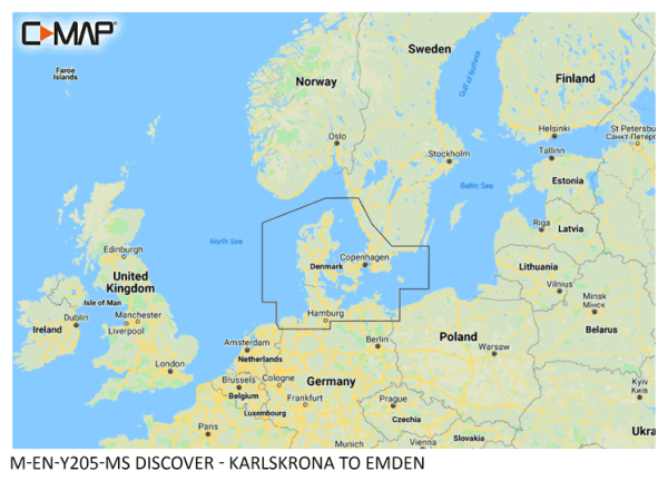 C-Map DISCOVER: M-EN-Y205-MS Karlskrona to Emden