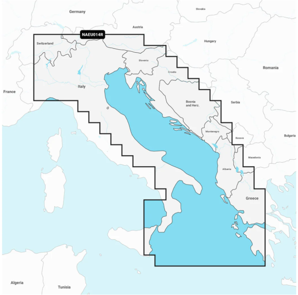 Navionics+ Seekarte: NAEU014R Italien, Adria & Ionisches Meer