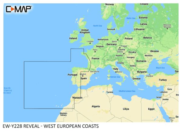 C-MAP REVEAL: M-EW-Y228-MS West European Coasts